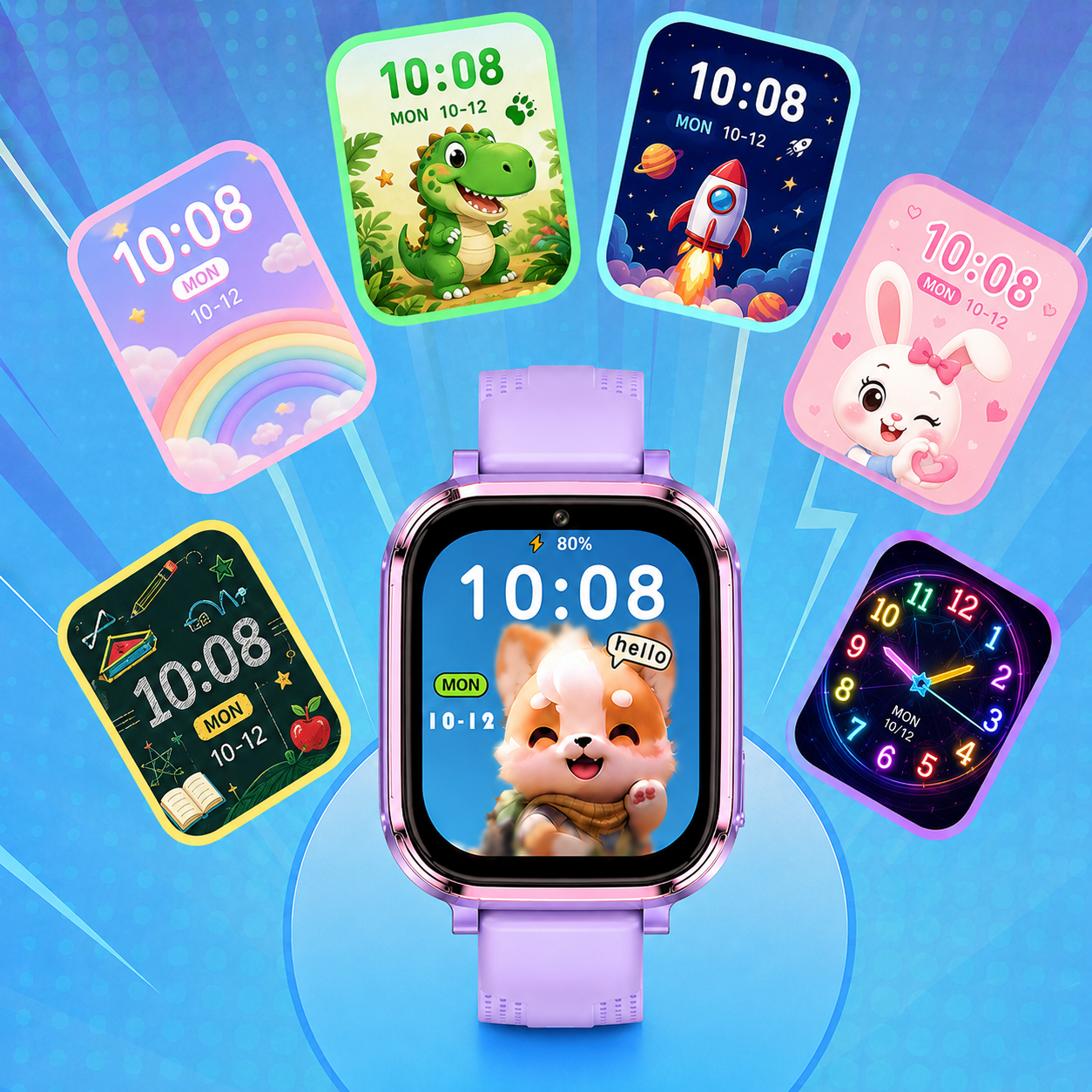 SMARTWATCH L60 4G GPS FIOLETOWY - obrazek 2
